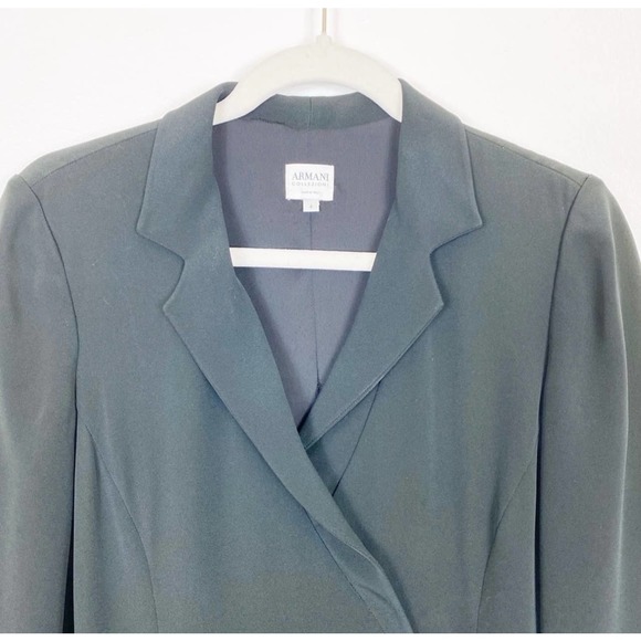 Armani Collezioni Faux Wrap Long Sleeve Dress Black Size 4 - Picture 2 of 13